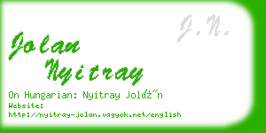 jolan nyitray business card